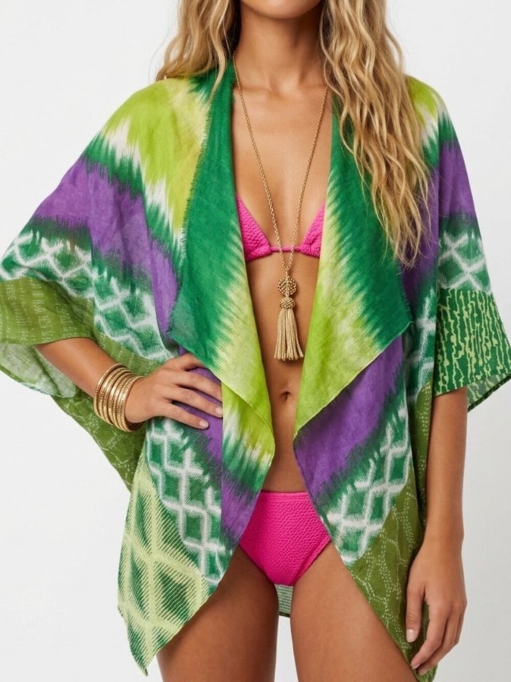 Anthropologie Boho Kimono Beach Cover Up OS Festival Dopamine Indie